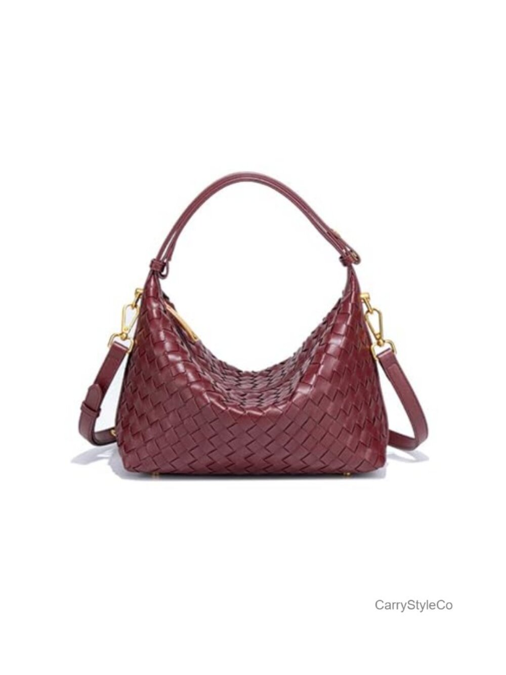 Woven Faux Suede Slouchy Crescent Hobo Shoulder Bag Satchel Purse